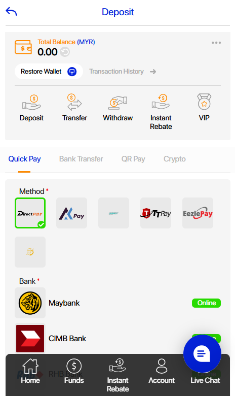 Make a Deposit at 96M